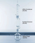 Soxhlet Extraction Set 500ml 45 To 40 And 24 To 40 Lab Glassware Must Have For Botanical Extraction, Reflux And Chemistry Experiments, Borosilicate Glass With Allihn Condenser And Solid Liquid Extraction System