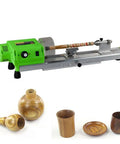 Mini Wood Lathe for Benchtop DIY Projects, Micro Woodturning Lathe With Grinding and Polishing, Beads and Small Parts Ready