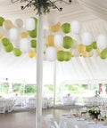 Ten Pack White Paper Lanterns 6.3 Inch Oval Hollow Hanging Lanterns for wedding decor in white tent setup