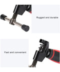 Universal Bike Chain Tool And Breaker For Road And Mountain Bikes showing steel and plastic build with handle close-up