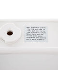 Instruction label on Portable Mini Countertop Dishwasher With Auto Wash Programs And 360 Degree Swivel Spray Jet for proper use.