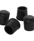 Four Pack Black Round Rubber Chair Leg Caps And Table Feet Covers Soft Touch Anti Slip Protectors Nine Sixteenth Inch Inner Diameter