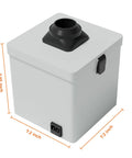 Heavy Duty Smoke Purifier For Falcon A1 Laser Engraver Fits Popular Enclosure 7.95x7.2x7.2 inch grey unit with outlet.