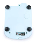 Base view of High Precision Analytical Balance 5kg Capacity with 0.01g Resolution, showing battery compartment and feet.