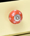 Orange Ceramic Cabinet Knobs 10 Pack For Dresser And Drawer Cabinets Vintage Style Decorative Knobs Safe Rust-Free Hardware 1.5 Inch