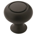 Matte Black Cabinet Knob One And One Quarter Inch Diameter Everyday Heritage Collection for cabinets, drawers, furniture, satin finish