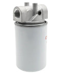 High Flow 25 GPM 250 PSI Spin On Hydraulic Oil Filter Assembly with 10 Micron Filtration and 3/4 Inch NPTF Ports