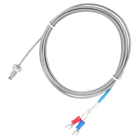 K Type Thermocouple Temperature Sensor With M6 Screw Fine Thread, 0-400C Range, 2M Wire, Plug And Play Probe for Displays