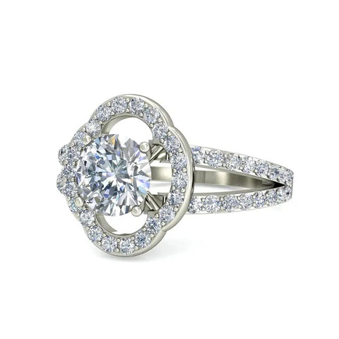 Two Layer Raw Cocktail Moissonite Solitaire Diamond Ring With Adjustable Silver Plated Band For Festival Vibes Bangin Look Women Jewelry Sparkly And Affordable