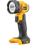 20V Max LED Work Light And Flashlight with 110 Lumen Output, yellow rotating head, built-in hook, cordless on the job spotlight