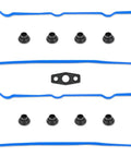 Valve Cover Gasket Set For LS V8 Engines 4.8 5.3 5.7 6.0 6.2L 1999 To 2020 Fits Chevy Silverado 1500 2500 Suburban Tahoe Trailblazer GMC Sierra Savana Yukon Envoy Oil Leak Fix, blue gaskets and grommets
