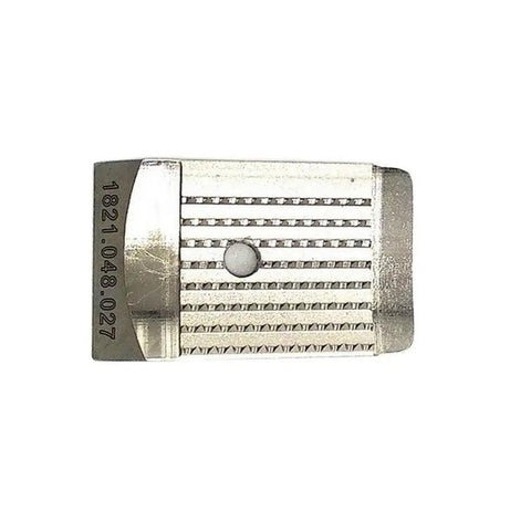 Tooth Plate 1821 048 027 For BXT3 16 And BXT3 Battery Powered Plastic Strapping Tool Must Have Spare Parts Replacement For Easy Upkeep And Solid Performance. metal spare tooth plate with part number 1821.048.027 for BXT3-16 strapping tool