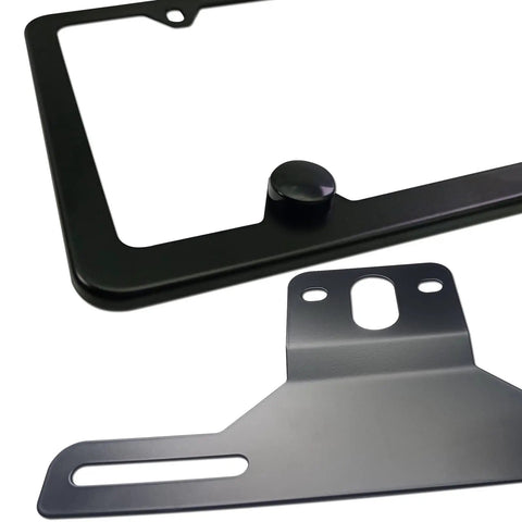 Trailer License Plate Bracket Holder For ATV RV Boat Jet Ski PWC Snowmobile Aluminum Mounting Kit With Black Cover close-up
