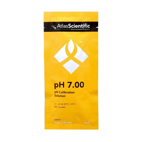 Front view of pH 7.00 Calibration Solution Pouches Box Of 25 20 mL Each Lab Grade Buffer NIST Traceable Standards