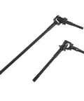 Tough As Nails Steel Front Cvd Drive Shafts Upgrade Kit For 1/10 Scale Rc Rock Crawlers showing two steel drive shafts of different lengths.