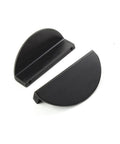 Four Pack Half Moon Cabinet Pulls 2.5 Inch Semicircle Drawer Handles Black Solid Brass Hardware with mounting screws