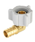 Pack Of 2 1/2 In Pex To 1/2 In Female NPT Swivel Elbow Brass Crimp Fittings Lead Free Fits Pex B Or C Tubing Works With Stainless Steel Clamp Or Copper Crimp Ring Systems ASTM F1807 NSF 61 NSF 372 Certified brass swivel elbow fitting, 1/2 in