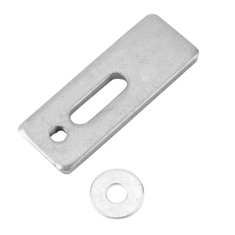 Iron clamp part for Mini T Track Hold Down Clamp Kit For Wood Engraving, shown with washer for CNC machines, heavy duty precision grip.