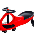 Toddler Wiggle Car Ride On Toy Zero Battery Hassle for ages 3 plus, red plastic, quiet rolling vehicle.