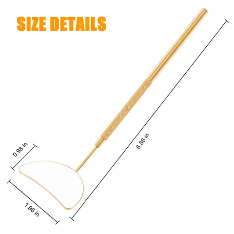 Half Moon Lash Mirror For Eyelash Extensions Large Viewing Window High Definition Clarity Easy To Use Tool For Precise Lashes Fits All Eye Shapes Remove Protective Film Before Use, 6.88 in gold