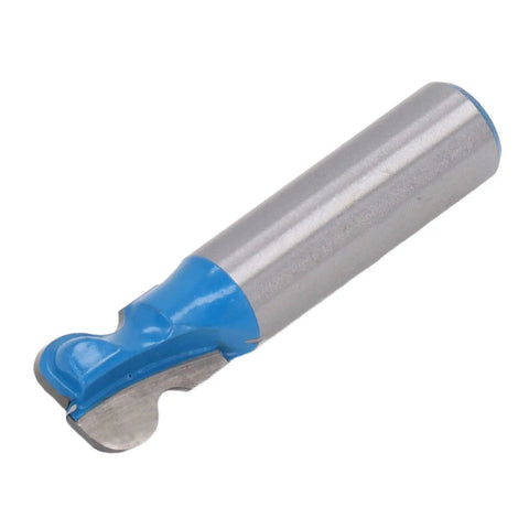 Premium Tungsten Carbide Woodworking Router Bit Trim For Mortising Grooving 1/2 Inch Shank showing precise cutting edge and blue coating.