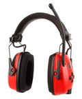 Sync Digital AM FM MP3 Radio Earmuff With LCD Display 10 Presets Volume Management Technology Air Flow Control Red