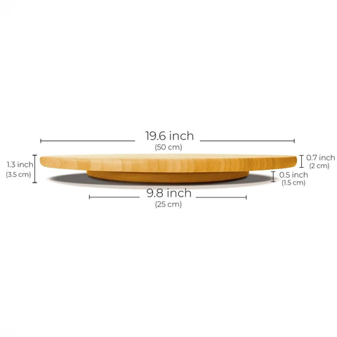 20 Inch Extra Large Bamboo Lazy Susan Turntable Round Rotating Serving Tray For Kitchen And Dining Tables Ideal For Parties