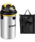 Heavy Duty Wet Dry Vacuum With 4 HP Motor, 4.5 Gallon Stainless Steel Tank, Wall Mountable For Space Saving Cleanup In Home Garage Upholstery And Laundry Rooms, 26 Foot Cleaning Reach with accessories