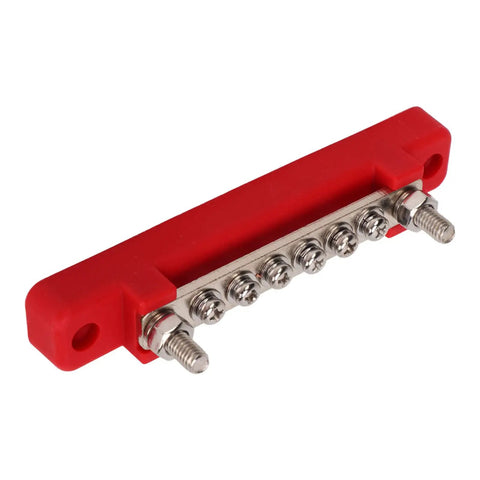 Six Terminal Bus Bar Power Distribution Block High Current 150A DC 48V Marine Grade Plated Brass With Cover for Cars Boats RVs