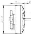 Technical drawing of Ultralight Brushless Motors Pack for 3-4 inch FPV drones, showing dimensions and design details.