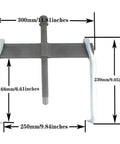 12 Inch Two Jaw Gear Puller With Reversible Claws For Pulley Flywheel And Bearing Removal, highlighting dimensions and steel construction.