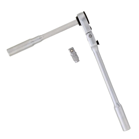 Flex Head Ratchet To T Handle Wrench 3 Piece Set One Quarter Inch Drive with extension and adapter for tight spaces