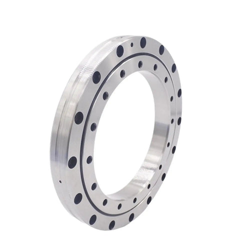 Badass Heavy Duty Cross Roller Bearing 280X355X25.4 for CNC machinery with smooth steel design and mounting holes.