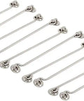 WUUWCHODC Gate Latch Cabin Hook with Rotating Window and Mounting Screws, stainless steel hooks in a row, 10 pieces.