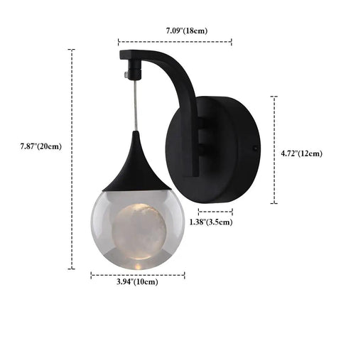 Moon Crystal Wall Sconces Dimmable 5W LED Bedroom Bedside Lamps For Living Room Hallway Warm 3300K Ambient Lighting Sand Black Modern Fixture Triac Dimmer Compatible Cozy Vibe