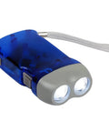 Hand Crank Emergency Flashlight Four Pack Rechargeable Crank Light With Dual LED For Camping Car Travel Hiking Outdoor Activities And Power Outages Anywhere Anytime in blue with strap
