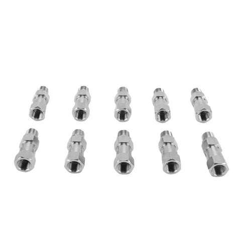 The Real Deal Heavy Duty Stainless Steel Hydraulic Hose Fittings Three Eighth Inch NPT Female To Male Swivel Adapter With Rotating Joint Stops Kinking No Sweat Flexibility For Plumbing Projects Or Auto Repair Work And DIY Enthusiasts set of 10