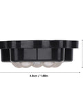 Side view of black plastic 12 Pack Self Adhesive Caster Wheels With Brakes 360 Degree Swivel Appliance Rollers Heavy Duty Furniture Casters For Appliances Bookshelves Desks And More 40 Lbs Load Per Wheel showing dimensions 4.9cm by 1.6cm.