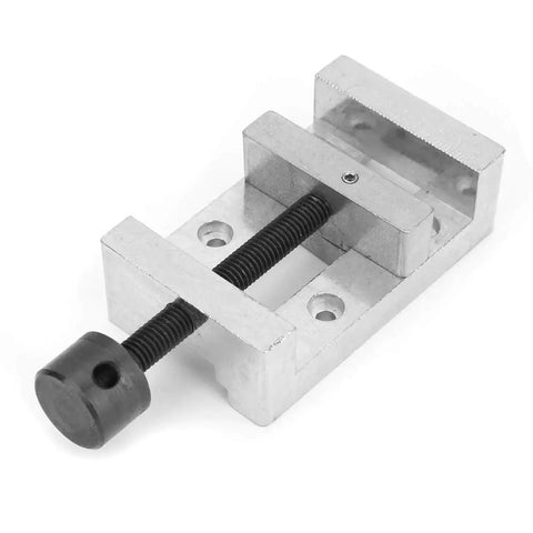 Beefy Metal Machine Vise Z012M for Wood Turning and Metalworking, zinc alloy vise with black screw clamp, angled view