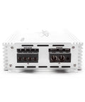 Back view of 800 Watt Monoblock Class D Marine Subwoofer Amplifier with connections, waterproof coating, and rust proof case.