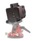 Star Tracking Equatorial Mount With Dual-Screw Steel Shaft For Rock-Solid Stability, rear view with polar pointer and ESP32 control