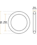 White Silicone O Ring Set 25mm Outer Diameter 19mm Inner Diameter 3mm Cross Section VMQ 50A Durable High Temperature Seal Gasket For Plumbing Pumps Hoses Machinery Leak Proof Pack Of 20 Wide Range Minus Thirty Degrees Celsius To Two Hundred Degrees, dimension diagram
