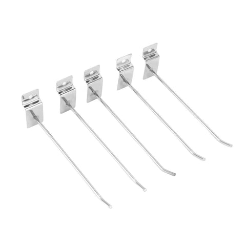 Slat Wall Hooks For Retail Displays 50 Pack 15cm Iron Panel Wire Hooks 3.3mm Silver Electroplated With 30 Degree Upturned End And Flat Tip