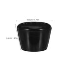 Black roller skate toe stop with dimensions, part of Roller Skate Toe Stops And Brake Stoppers With Screws For Quad Skates Replacement Parts For Outdoor Skating And Training Black Brake Blocks With Shock Absorption And Sleek Modern Design.