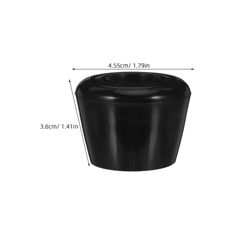 Black roller skate toe stop with dimensions, part of Roller Skate Toe Stops And Brake Stoppers With Screws For Quad Skates Replacement Parts For Outdoor Skating And Training Black Brake Blocks With Shock Absorption And Sleek Modern Design.