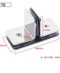 Set Of Two Glass Door Hinges For Shower Enclosures 304 Stainless Steel Fixed 0 90 135 180 Degree Brackets T Type Clip