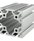 Top Shelf 80X80mm Aluminum T Slot Extrusion Profile Rail With Eight Open Channels And Clear Anodized Finish for modular builds, showing profile detail.