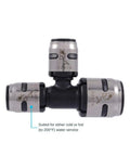 EvoPEX Reducing Tee Three Quarters By One Half By One Half Inch Push To Connect Plumbing Fitting for PEX Pipe Pack of Three