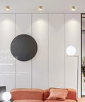 Super Slick 9 Pack Led Recessed Lighting Kit Featuring Heavy Duty Brass Housing And Crisp Crystal Trim For Living Room Hallway No Sweat Install on white wall.