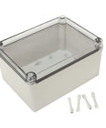 Rock Solid ABS Electrical Junction Box With Clear View Lid And Totally Waterproof Seal For Outdoor Electronic Projects and Wiring Gear. 200x150x100mm.